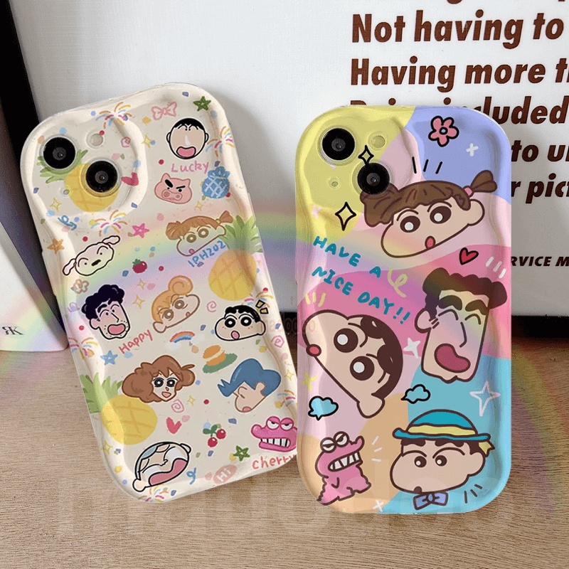 Ốp lưng Cartoon Redmi Note 13 Pro+ 12S 4G 12 Pro Plus 5G 13C 12C A1 A2 11S 11 10C 10 9T 9C 9A POCO X5 Cute Crayon Shin-chan Sakurada Nene Candy Wavy Cream Edge Fine hole Airbag Shockproof Soft Phone Case Full Back Cover NY 66