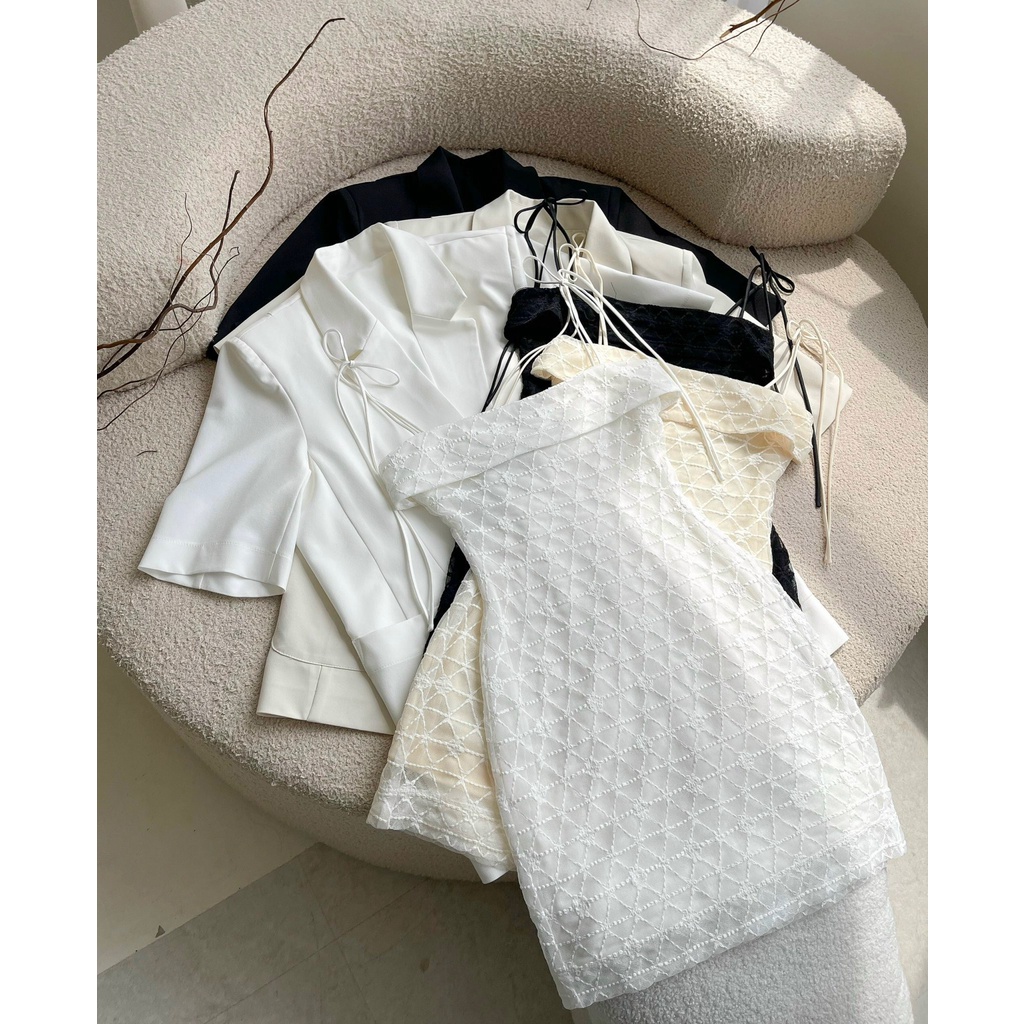 ĐẦM REN 2 DÂY + ÁO VEST - J05210