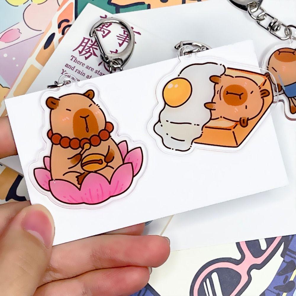 Shanhai capybara Móc Chìa Khóa Xe Hơi Bằng acrylic Hình Chú Chó Hoạt Hình Vui Nhộn Sáng Tạo
