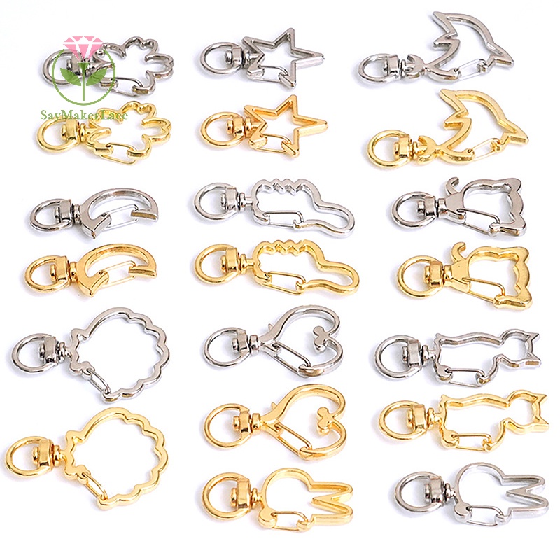 Set 10 móc khóa SayMakerLace hình tôm hùm/ mèo/ trăng/ sao dễ thương 8mm diy