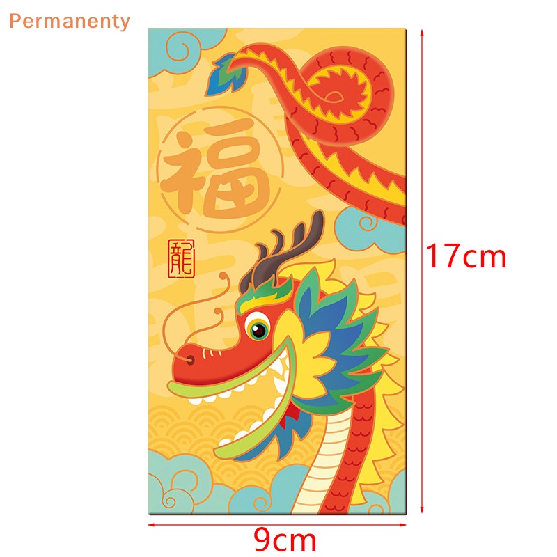 Set 6 Bao Lì Xì Đỏ May Mắn Phong Cách Trung Hoa 2024 Họa Tiết Hoạt Hình