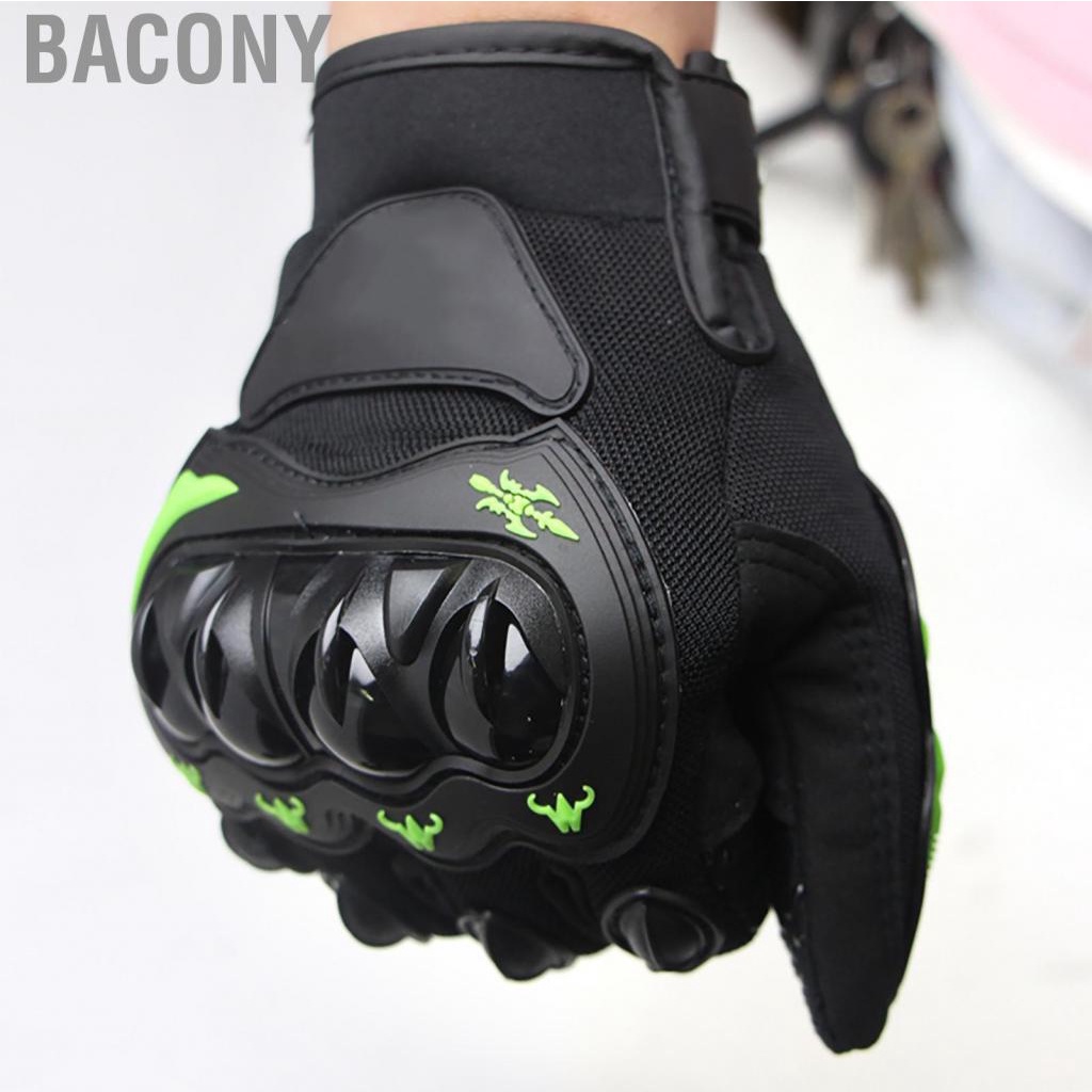 Bacony Motorcycle  Hard Knuckle Powersports Racing Full Finger  Slip for Outdoor Sports