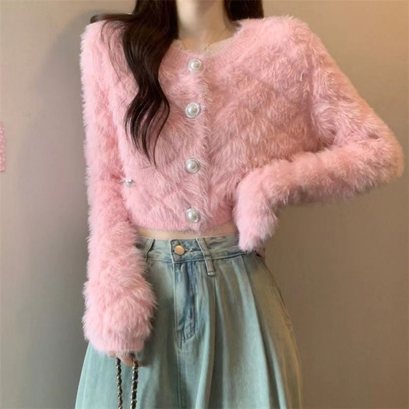 Áo Khoác Len Dệt Kim Tay Dài Phong Cách Thời Trang Pháp Dành Cho Nữ