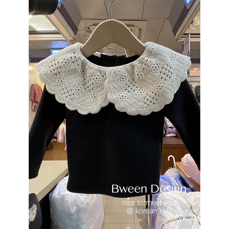 Áo Nhung Phối Ren Thời Trang Mùa Thu 2023 Mới Dành Cho Bé Gái