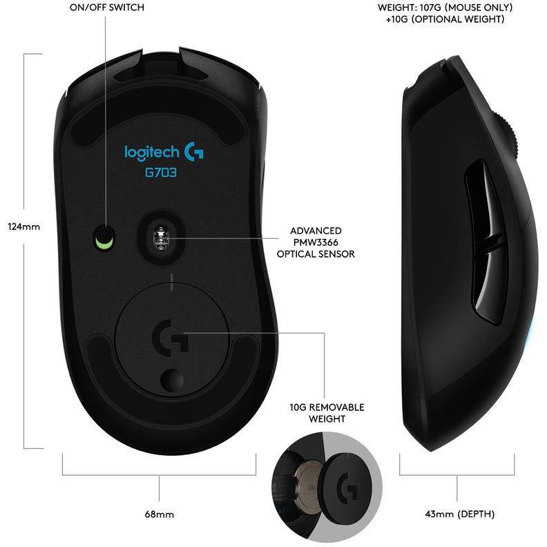 Chuột Chơi Game Không Dây Logitech G703  HERO thế hệ mới ... .hàng cao cấp