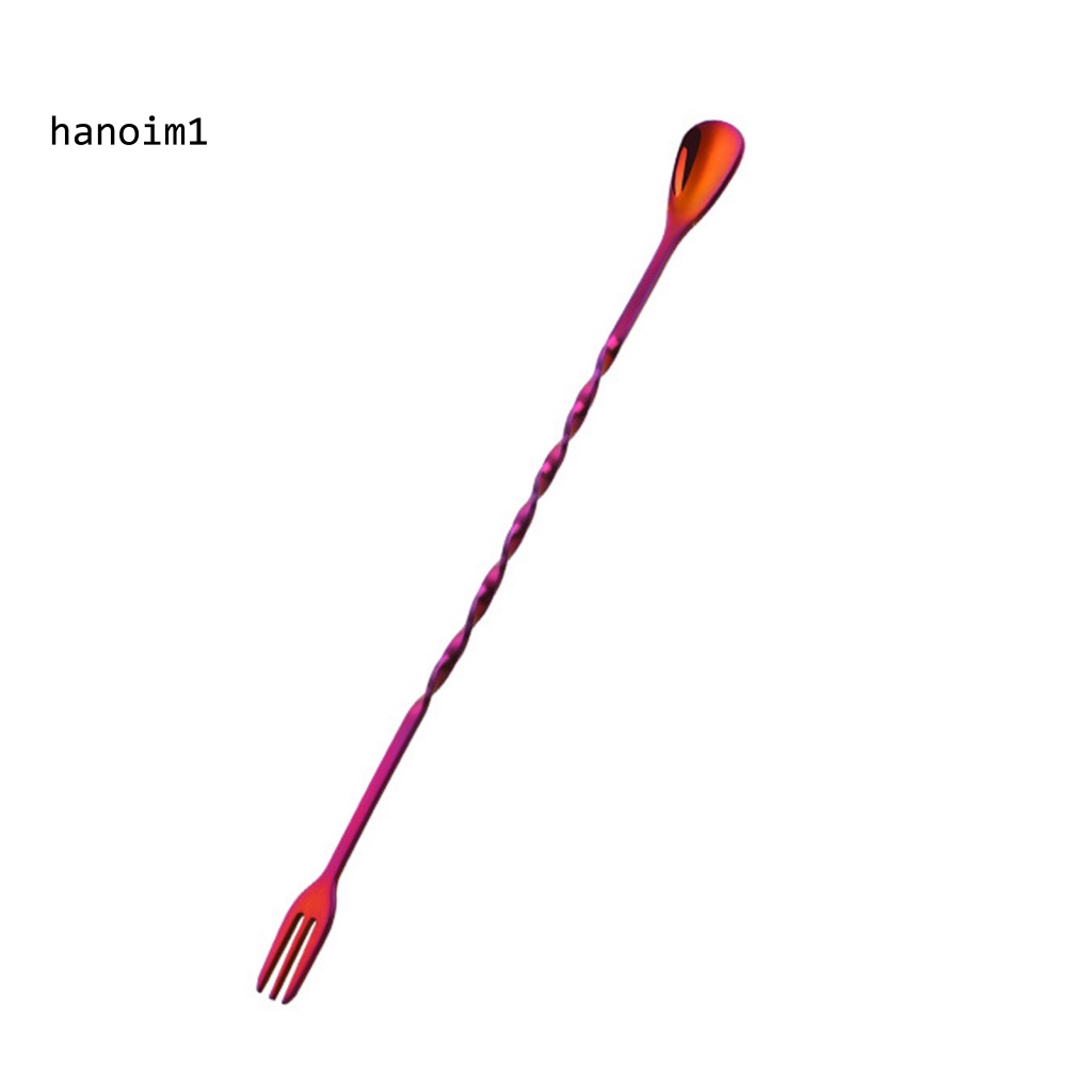 Muỗng Khuấy cocktail Hai Đầu Tay Cầm Dài Bằng Thép Không Gỉ Dễ Vệ Sinh