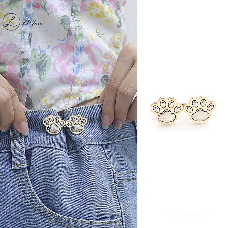 Luimo Quần jean jean jean jean Nút Điều Chỉnh Được Hình Bàn Chân Mèo Dễ Thương Liền Quần jean Không Đường May * Bán Chạy