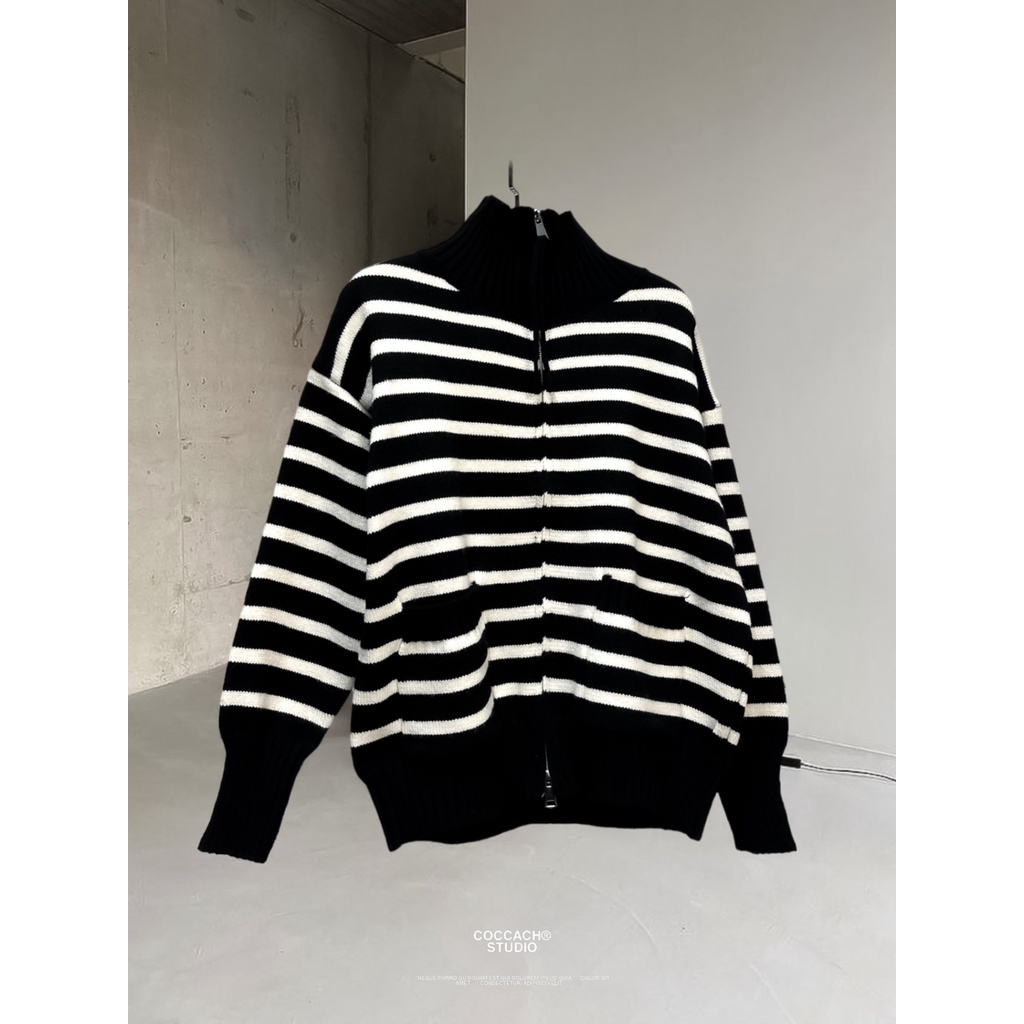 Áo khoác len unisex kẻ korea CCS 157 by COCCACH