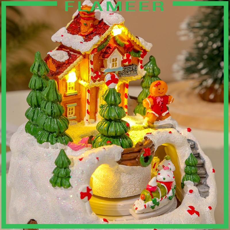 Ngôi Nhà Tuyết Có Nhạc Để Bàn Trang Trí Giáng Sinh