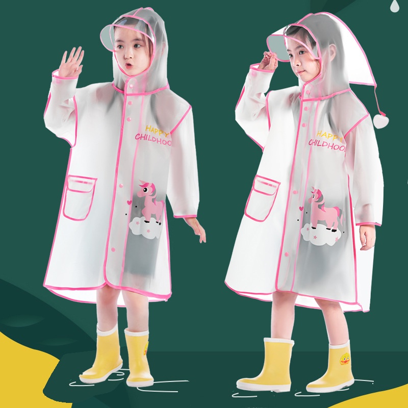 Áo mưa cho bé chính hãng LAMJAD, siêu nhẹ, siêu dai, siêu bền cho bé trai bé gái cao từ 90-139cm