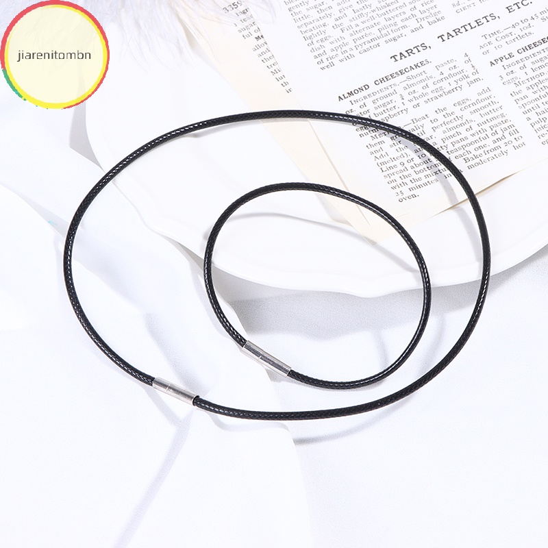Dây Da Sáp Đen 3mm Có Khóa Thép Không Gỉ Vnitombn
