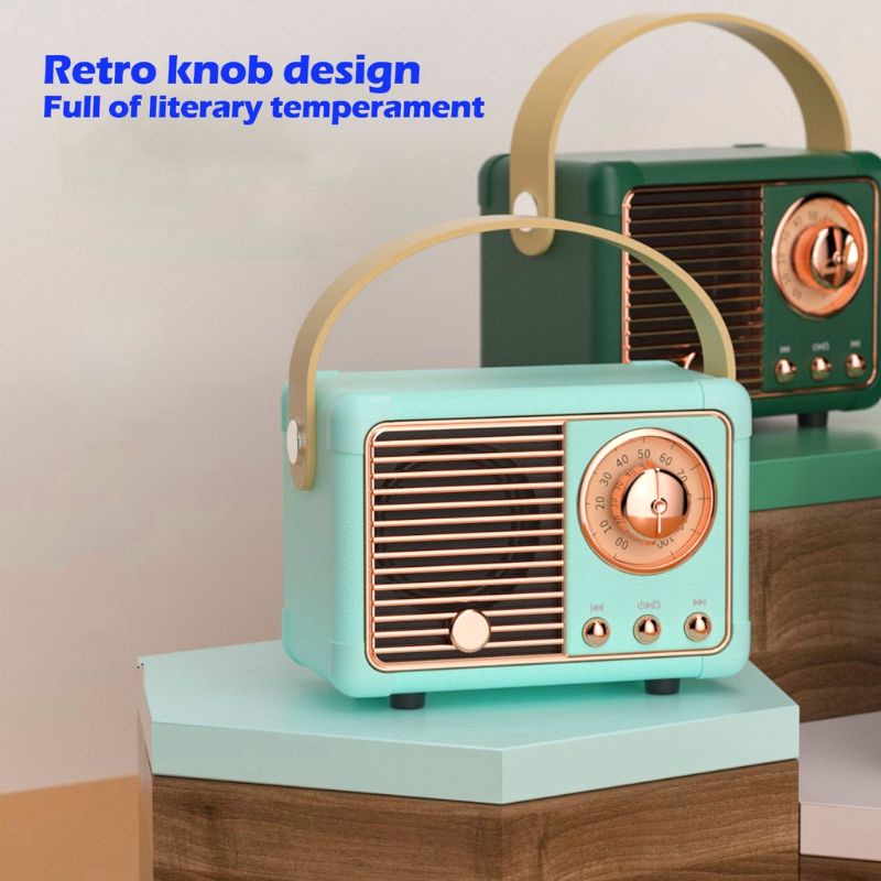 Loa bluetooth Không Dây Phong Cách retro Âm Thanh Siêu Trầm Cho Điện Thoại