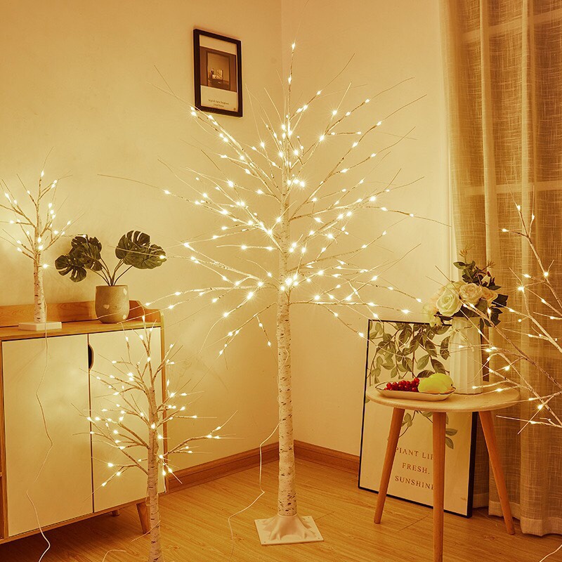Cây đèn bạch dương decor siêu sáng, đèn decor ngôi nhà, văn phòng thêm lung linh