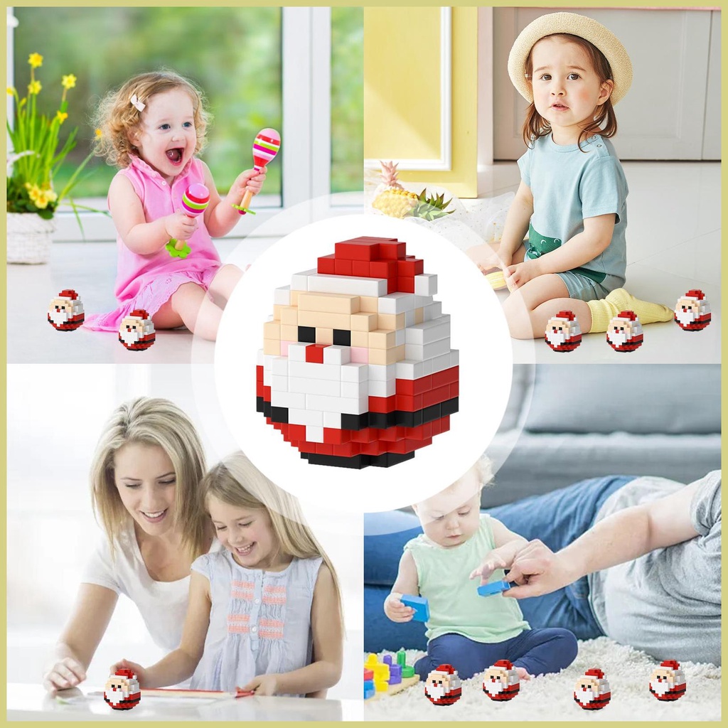 Khối Xây Dựng Trang Trí Giáng Sinh Phát Triển santa claus claus snowman Trò Chơi Xây Dựng Cổ Điển aseavn aseavn