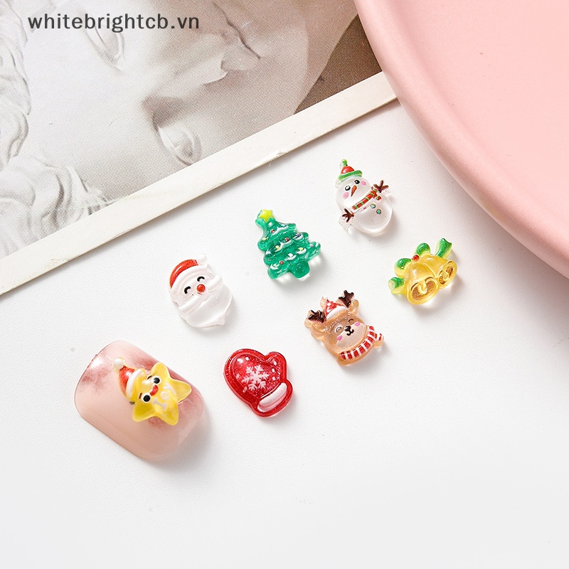 / / Cny Set / 20 Phụ Kiện Trang Trí Móng Tay 3d Nhựa resin Chủ Đề Giáng Sinh / Ông Già Noel / Nai Sừng Tấm Lưng Phẳng