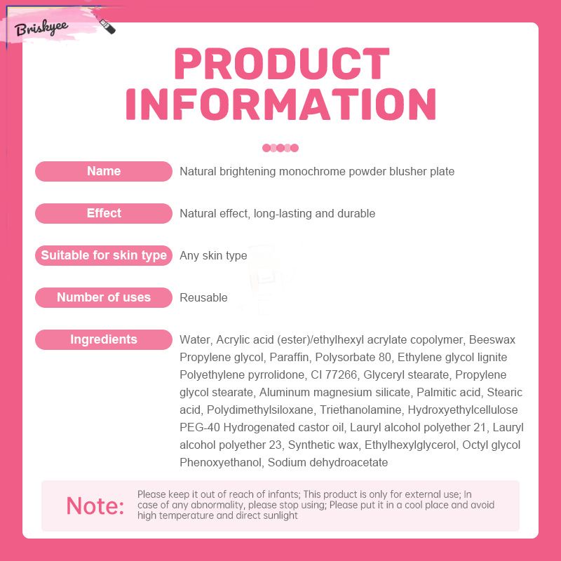 BriskyeeBảng má hồng làm sáng da tự nhiên cho người mới bắt đầu