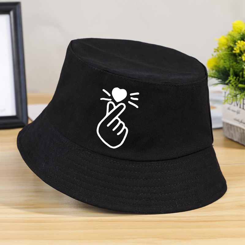 Hq Mũ Tai Bèo Họa Tiết Trái Tim Phong Cách Hiphop Đường Phố Hàn Quốc