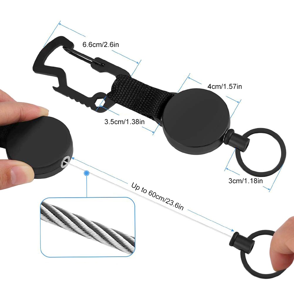 Móc Chìa Khóa Có Thể Rút Lại Với Khung Gắn Thẻ Tuyển Chọn 60cm Tiện Dụng