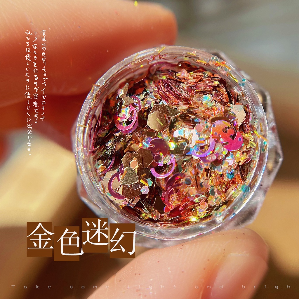 Miếng Dán Trang Trí Móng Tay Hình Bát Giác / Thỏ / Ngôi Sao Đính Sequin Lấp Lánh Thời Trang Thu Đông