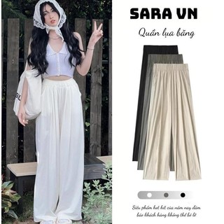 Quần Lụa Mùa Thu SARA VN 2023 Cao Cấp Co Giãn Dáng Xuông Đấy Hông Siết Eo Mã TD011