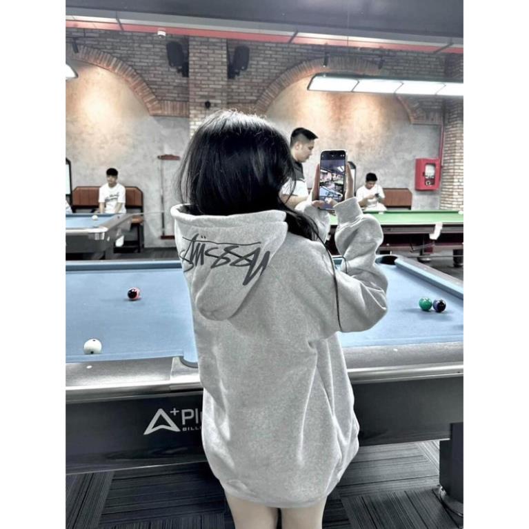 Áo Hoodie Nỉ Bông Trơn Mũ Thêu Full Chữ Kí Hot🍀Áo Nỉ Dáng Rộng Bassic