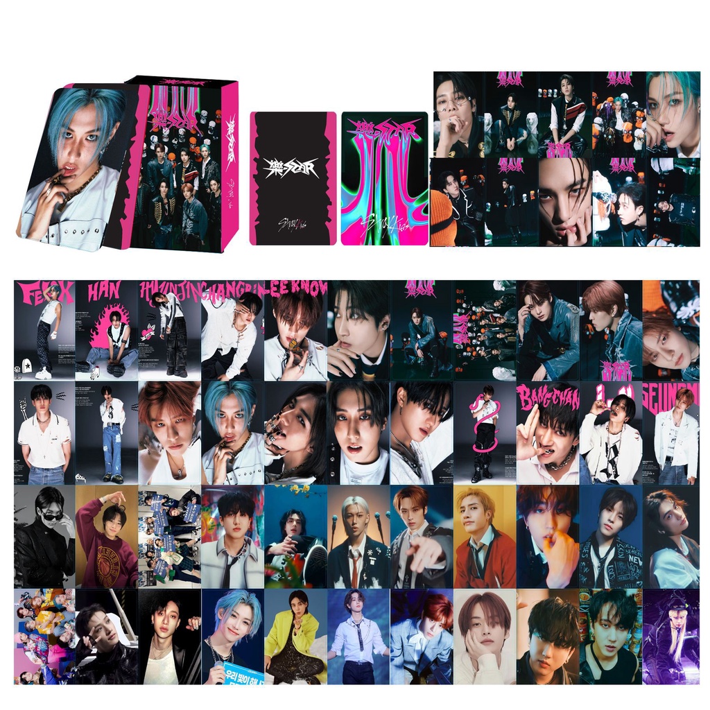 55pcs STRAY KIDS Lomo cards Rock STAR Album HYUNJIN FELIX BANGCHAN Solo Photocards Straykids CHANGBIN HAN I.N LEE KNOW Postcards Ready Stock SX