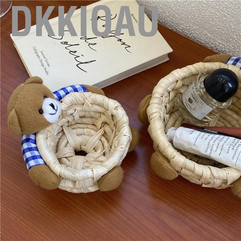 Dkkioau Cute Cartoon Bear Storage   for Desktop Office Bedroom