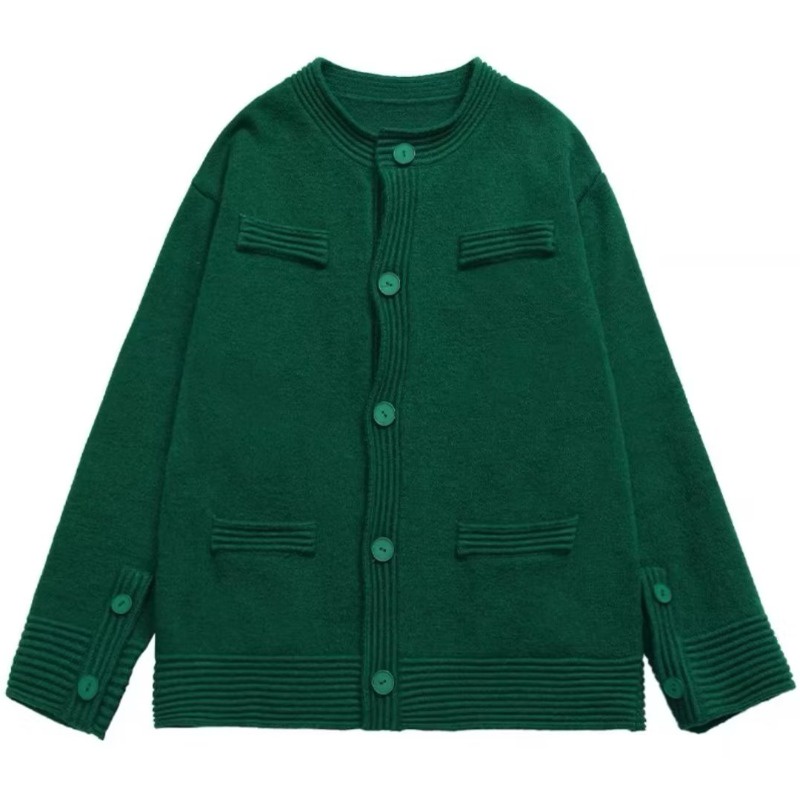 Kyushuad Áo Khoác sweater Dệt Kim Dáng Rộng Màu Trơn Phong Cách Hàn Quốc Đơn Giản Cho Nam