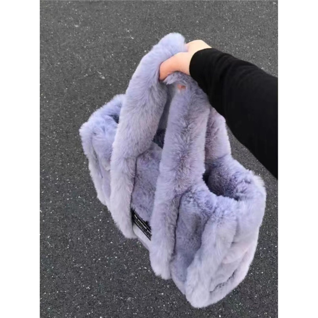 Túi Xách Tay Vải Lông Dễ Phối Đồ Cho Nàng Thích Style Nhẹ Nhàng Dễ Thương Nhiều Màu Sắc
