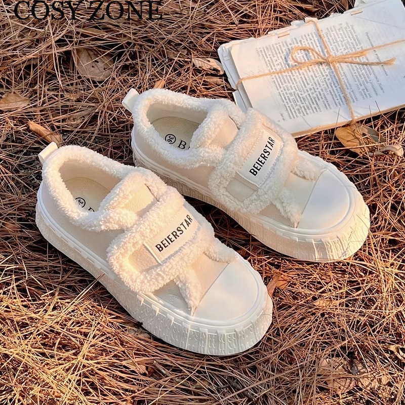 Cosy_Zone  Dép bông Dép Lông giày thể thao nữ ĐẾ CAO SU Tiện dụng Thể thao và thời trang FMR23B0R49 47Z231120