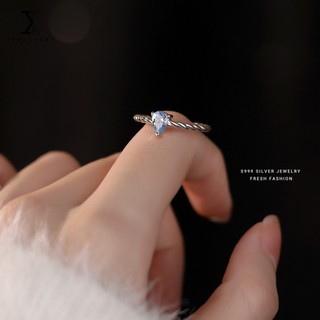 Nhẫn mạ bạc 925 100% đính đá zircon đơn giản thời trang