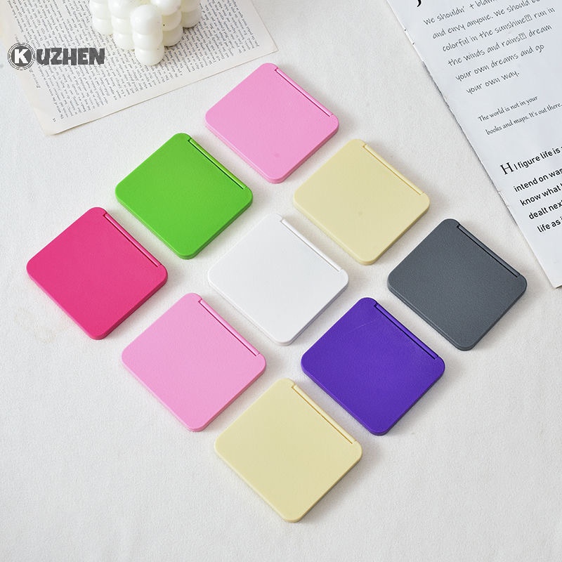 Gương Trang Điểm kuzhen 2 Mặt Hình Vuông mini Bỏ Túi Nhiều Màu Sắc