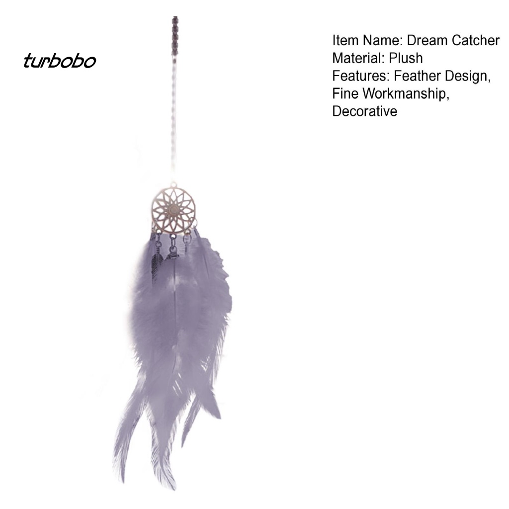 Dây Treo Trang Trí Xe Hơi Hình Dreamcatcher Phối Lông Vũ Lãng Mạn