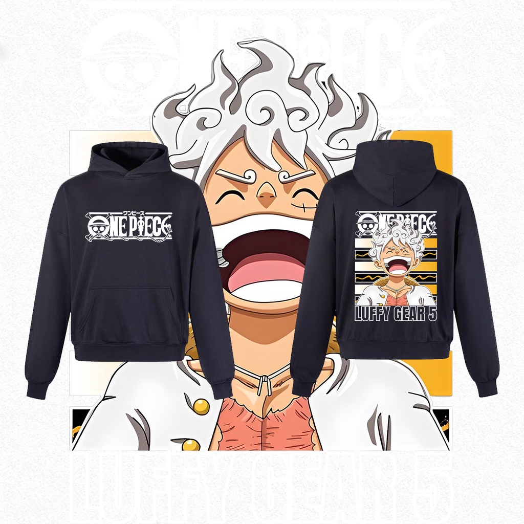 Anime One Piece Monokey D LUFFY NIKA GEAR 5 Áo Hoodie