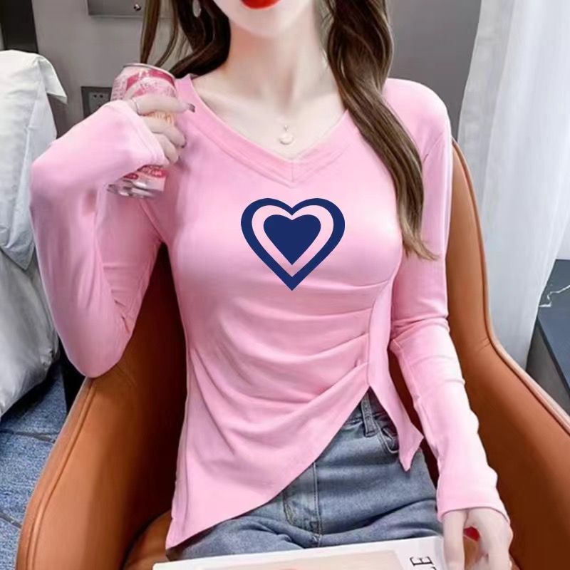 Áo Thun Nữ Tay Dài Cổ Chữ v Thời Trang Quyến Rũ