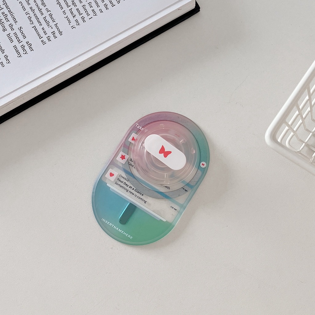 Giá Đỡ Điện Thoại / Máy Tính Bảng Từ Tính Hình oval Màu Xanh Dương / Hồng Họa Tiết Cây Dừa Độc Đáo Chống Rơi Tiện Dụng