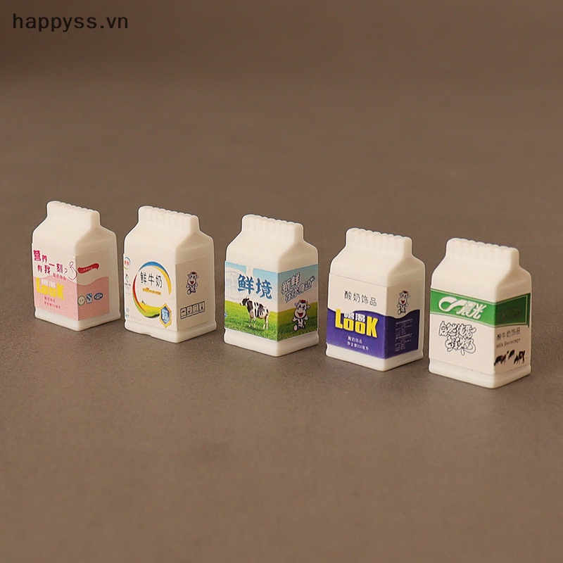 Set 5 Hộp Sữa Thu Nhỏ Trang Trí Nhà Búp Bê 1 / 12