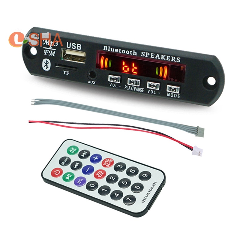 Mô Đun Giải Mã Âm Thanh usb tf fm radio Không Dây 5.0 9v-12v mp3 wma Kèm Điều Khiển Từ Xa Mới