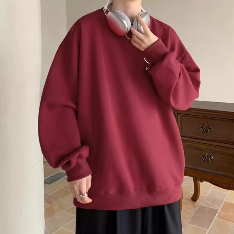 Áo Nỉ Tay Dài Cổ Tròn In Hình Mặt Cười Thời Trang Hàn Quốc Dành Cho Nam