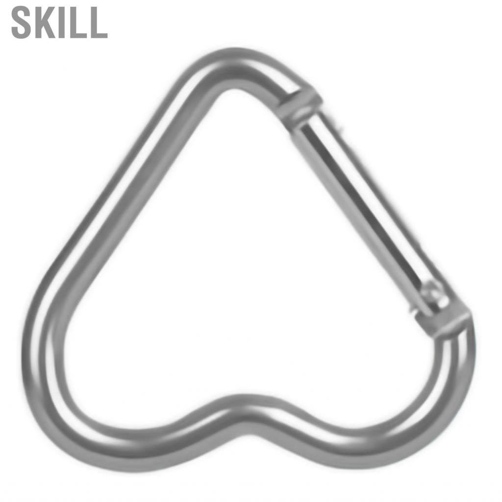 Skill Aluminum Alloy Carabiner Heart Shaped Heavy Duty Metal Camping Hanging Buckle for Hiking Water Bottle Keychain