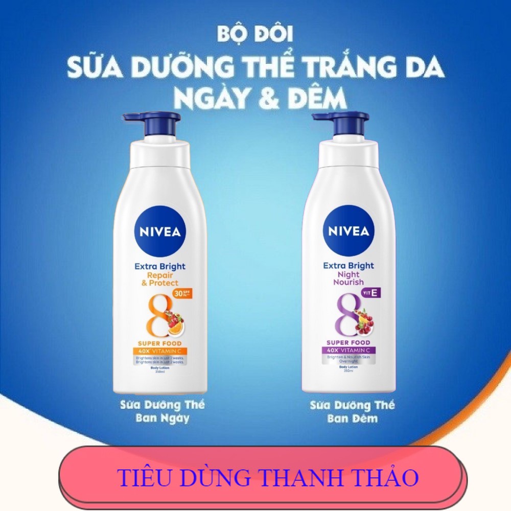 Sữa Dưỡng Thể Ban Đêm NIVEA Extra White Night Nourish Dưỡng Ẩm | Trắng Da (350 ml)