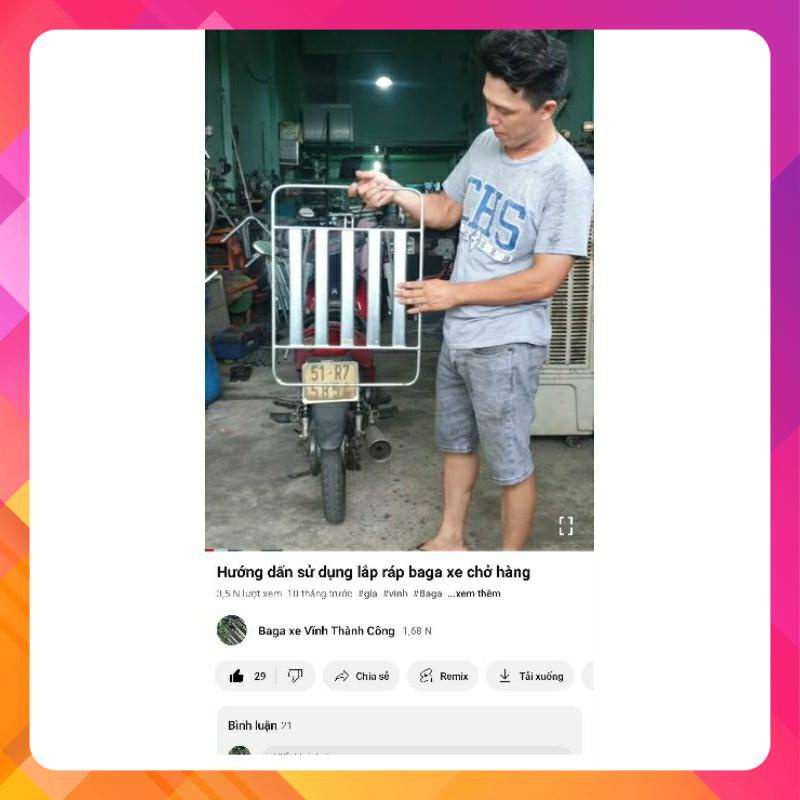 Baga chở hàng Vĩnh Thành Công dành cho xe wave, Wave Rs, Dream