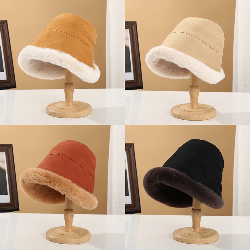 Nón Tai Bèo Phủ Lông Dày Dặn Mềm Mại Chống Gió Thời Trang Mùa Đông Cho Nữ