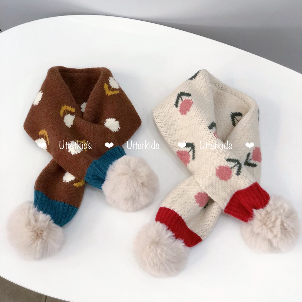 KHĂN QUÀNG CỔ HOA PHONG CÁCH HÀN QUỐC CHO BÉ GÁI