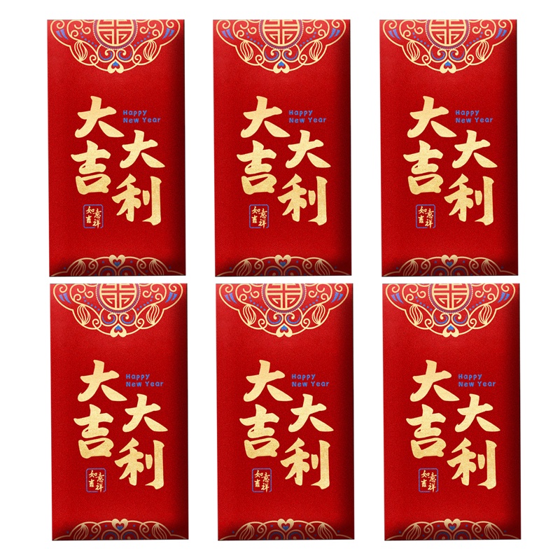 Bộ 6 Bao Lì Xì Năm Mới 2024 May Mắn Phong Cách Trung Hoa