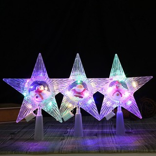 Chicmine❄Ngôi Sao Nhựa Phát Sáng Nhiều Màu Trang Trí Cây Thông Giáng Sinh