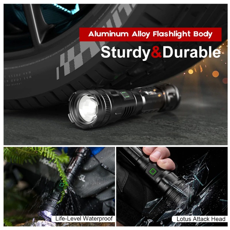 Đèn Pin led p50 Bằng Hợp Kim Nhôm Có Thể Sạc Lại Dùng Đi Săn / Cắm Trại