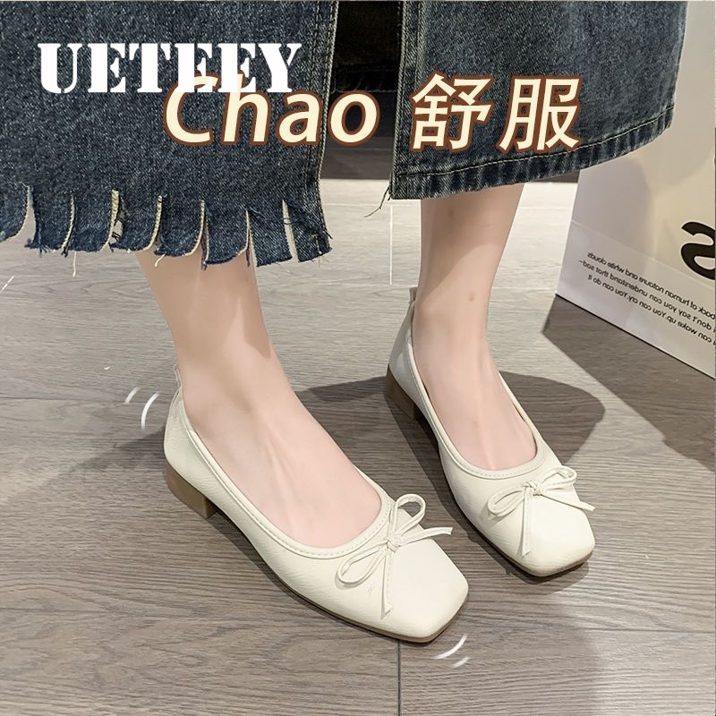 UETEEY  giày búp bê Mary Jane Lolita Đế da mềm đế êm thời trang Nhẹ nhàng Tự tin Siêu nhẹ Thanh lịch Đế chống sốc FLF23C03TC 49Z231207