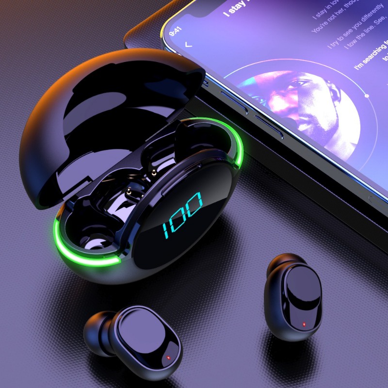 Hx Tai Nghe bluetooth y80 tws Có Đèn led Và Phụ Kiện