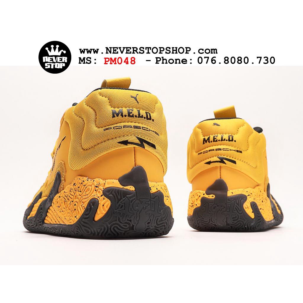 Giày bóng rổ PM MB 03 PORSCHE vàng đen siêu ngầu, chuyên indoor outdoor độ bền cao  NeverStopShop.com